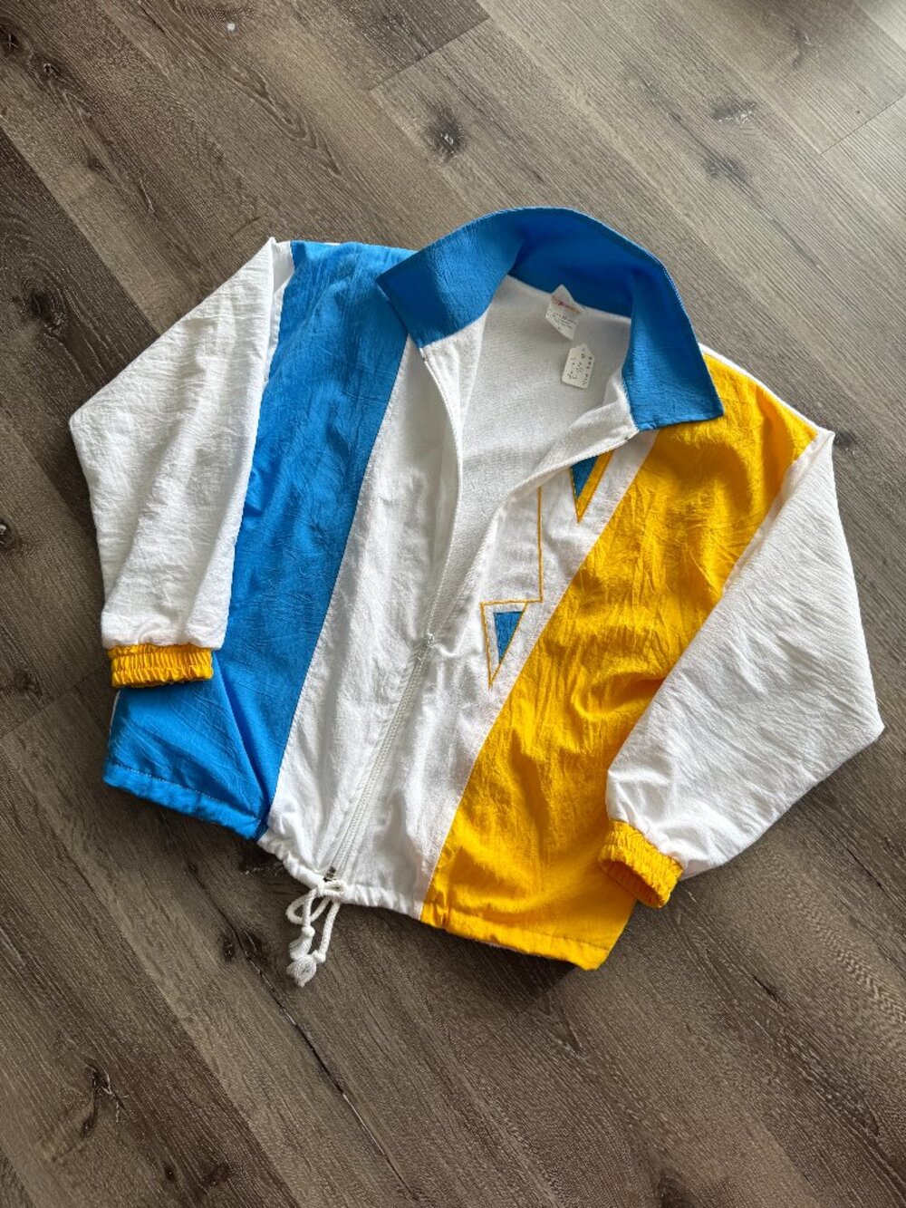 Vtg 80s preppy yacht club oversized retro full zip bomber jacket windbreaker / S